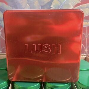 Lush Vibrant Red Storage Tin Bath Bombs Storage Container Metallic Red LUSH Tin